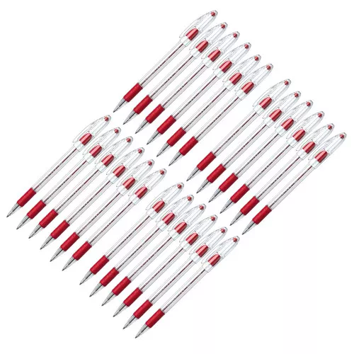 . Ballpoint Pen, Fine Point, Red, Pack of 24